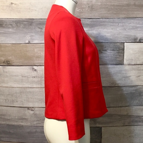 ZARA tailored holiday red brass turnlock blazer size S - Picture 7 of 10